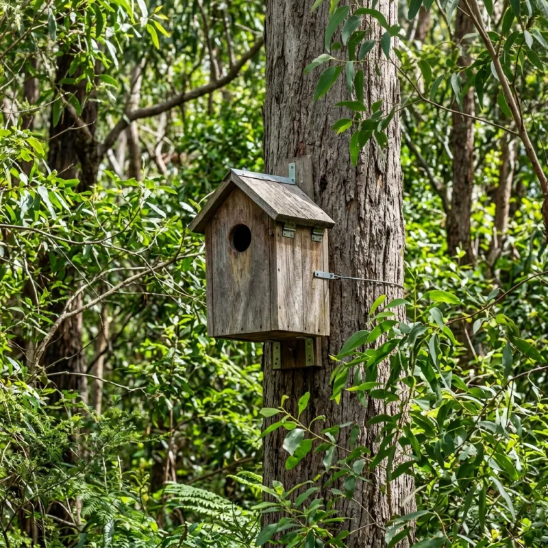 Animal nesting box installed as a humane alternative to a Long Forest roof cavity